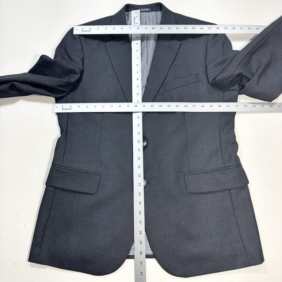 STAFFORD Mens Charcoal Wool Silver Buttons Blazer Jacket Sport Coat 42 R - Picture 8 of 9